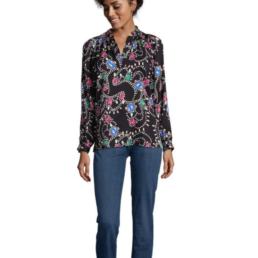 **Store CLOSING SALE** Tucker The Long Sleeve Polo Blouse Jewels Tops